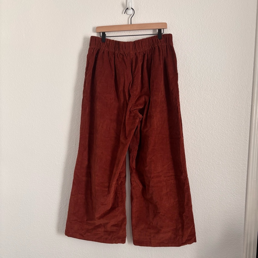 NWOT Pact Women's Size XL Brown Corduroy Elastic Waist Wide Leg Pant - Picture 4 of 4
